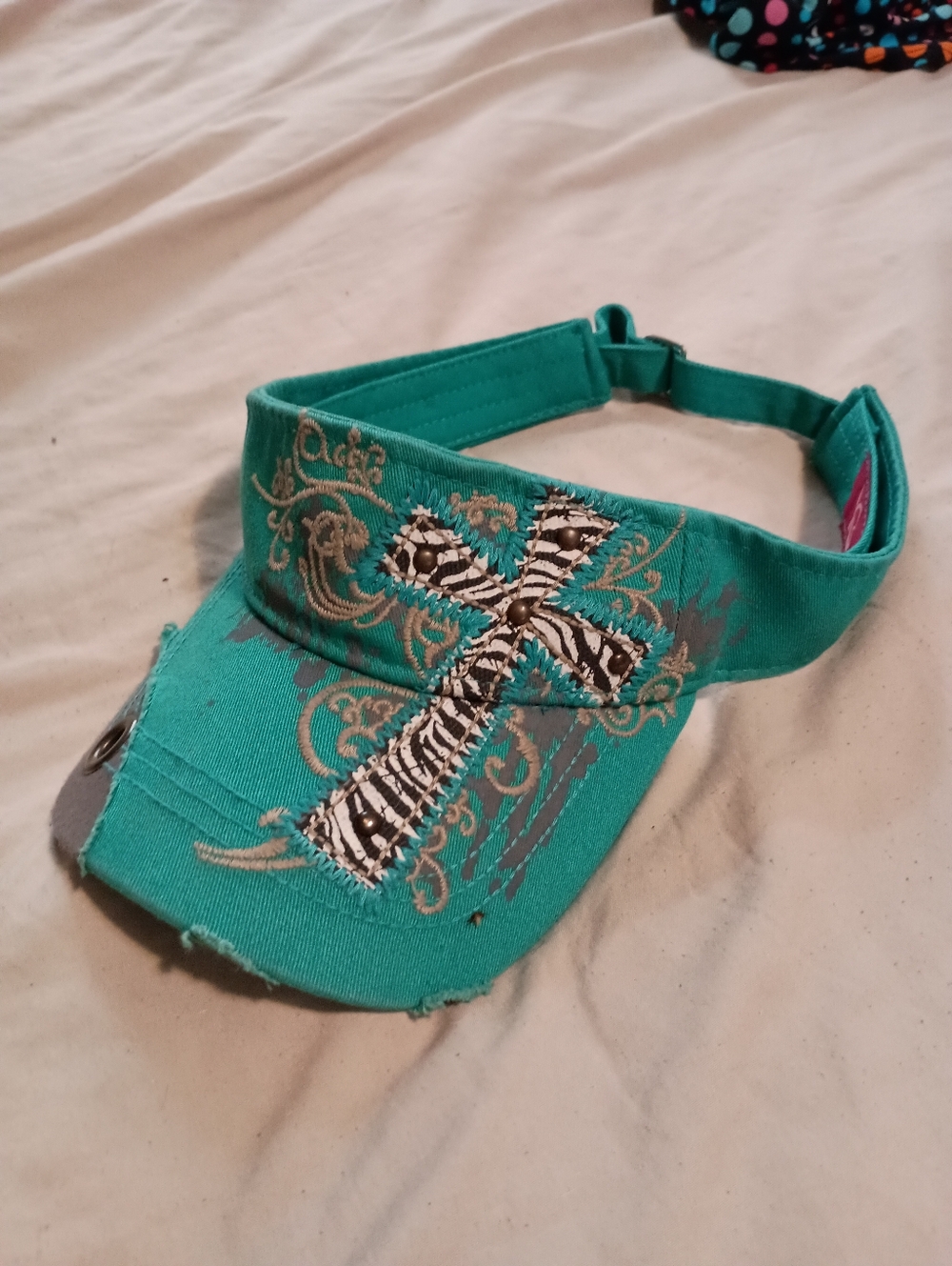 Women’s Teal Y2k Cross Visor